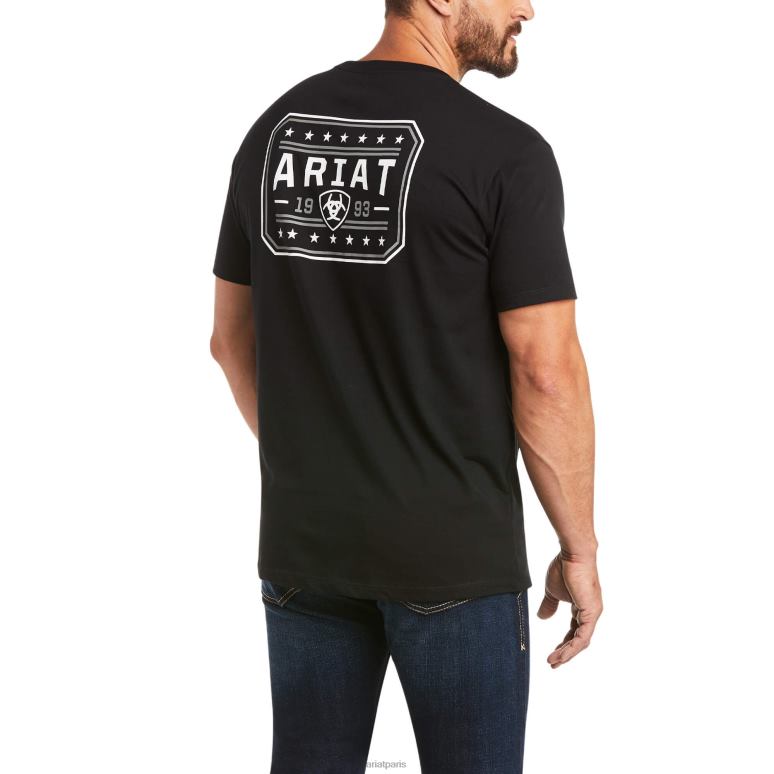 RJ66P667 t-shirt liberté 93 Ariat hauts marine Hommes