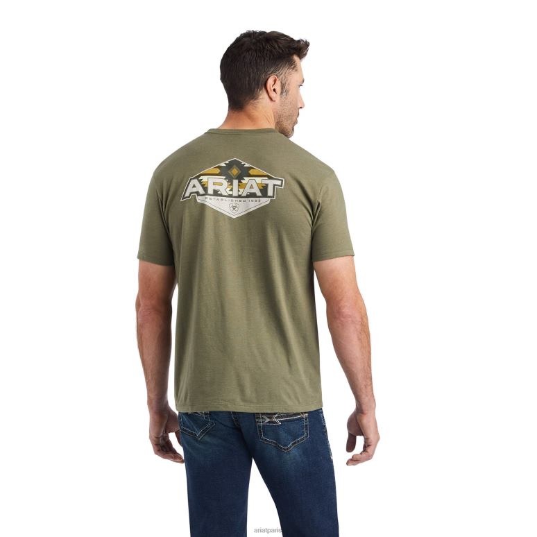 RJ66P673 t-shirt hexafill Ariat hauts bruyère militaire Hommes