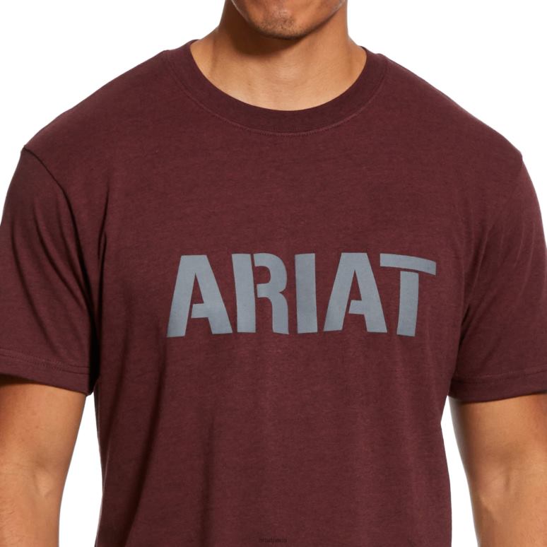 RJ66P674 bloc solide en coton pour barres d'armature Ariat hauts bruyère bordeaux Hommes