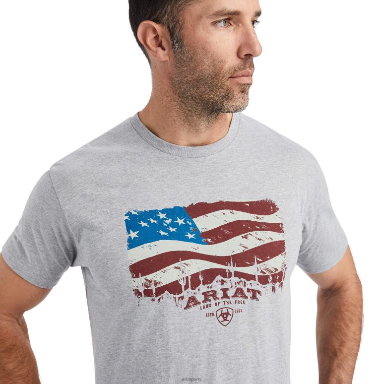 RJ66P675 t-shirt drapeau Ariat hauts bruyère athlétique Hommes