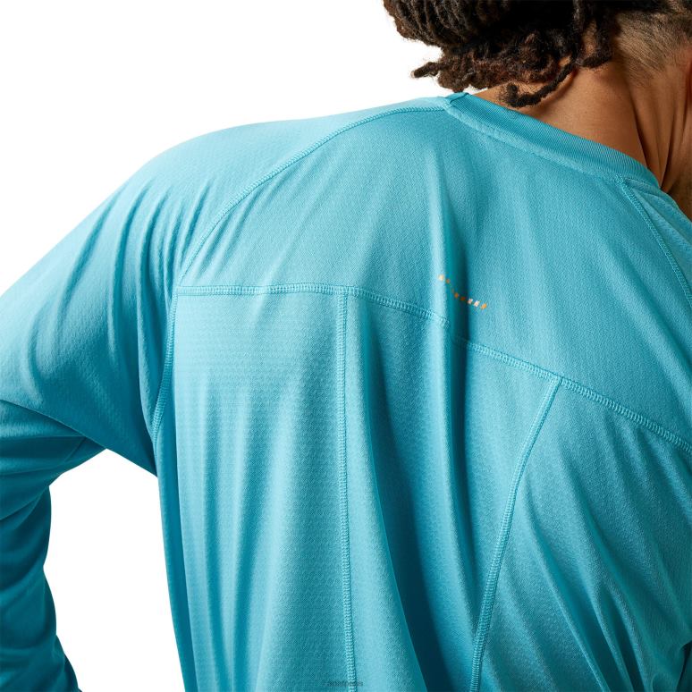 RJ66P687 t-shirt de chasseur de chaleur de barres d'armature Ariat hauts bleu maui Hommes