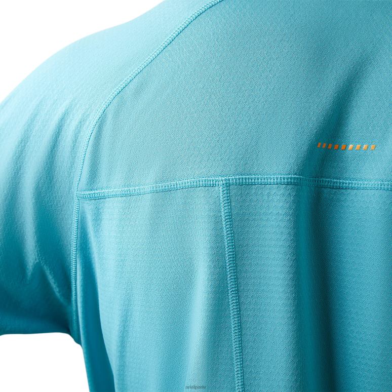 RJ66P687 t-shirt de chasseur de chaleur de barres d'armature Ariat hauts bleu maui Hommes