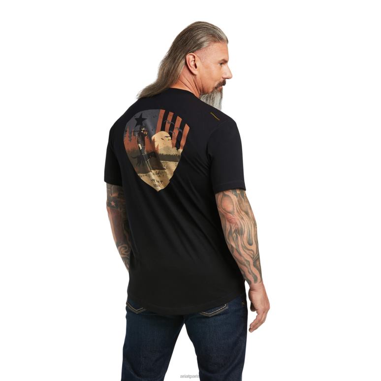 RJ66P706 T-shirt pour chien de travail, ouvrier de barres d'armature Ariat hauts noir Hommes