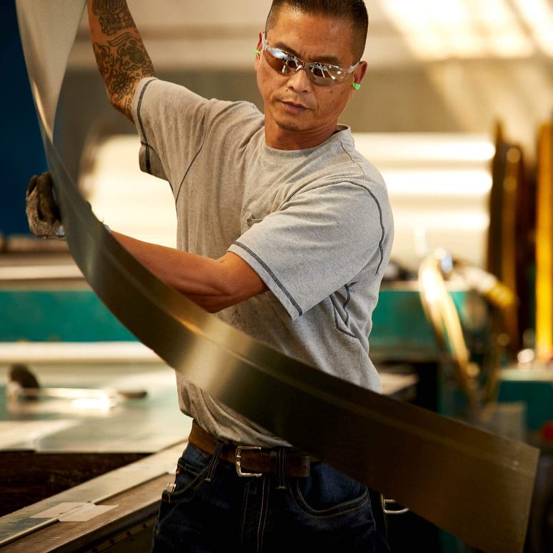 RJ66P712 t-shirt résistant en coton avec barres d'armature 2 Ariat hauts gris chiné Hommes