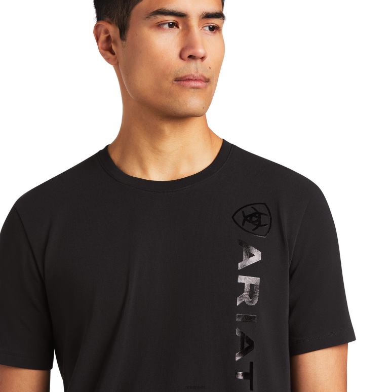 RJ66P718 t-shirt à logo vertical Ariat hauts noir Hommes
