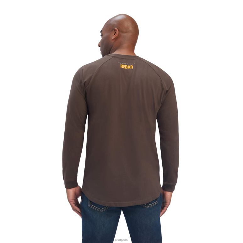 RJ66P725 t-shirt bloc cottonstrong avec barres d'armature Ariat hauts roitelet Hommes