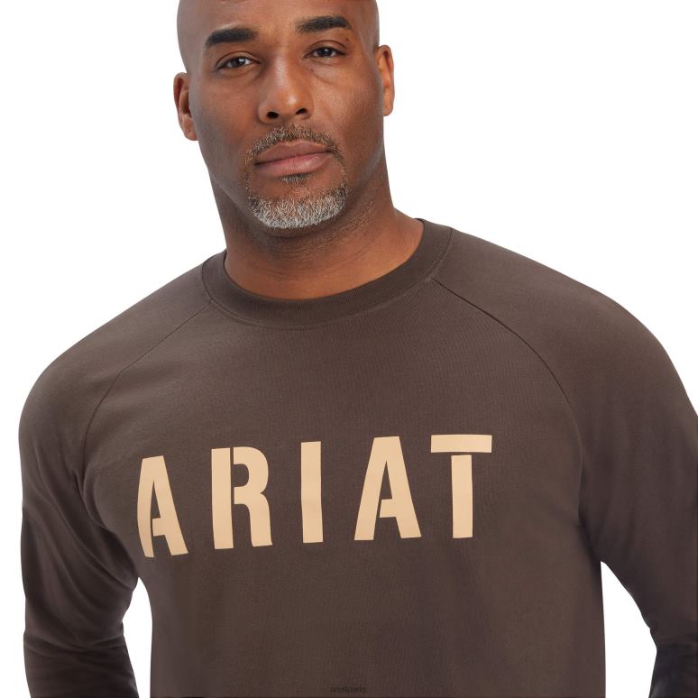 RJ66P725 t-shirt bloc cottonstrong avec barres d'armature Ariat hauts roitelet Hommes