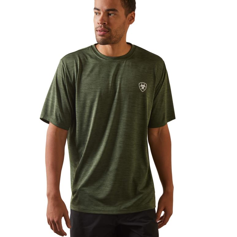 RJ66P726 t-shirt tampon chargeur Ariat hauts kombu vert Hommes