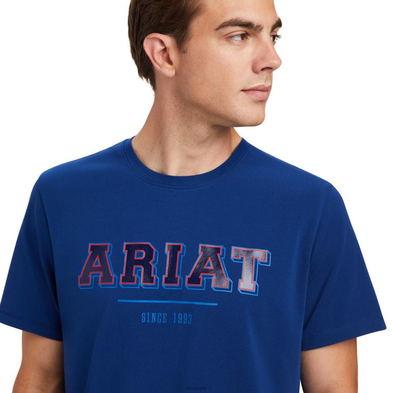 RJ66P730 t-shirt universitaire Ariat hauts bleu immobilier Hommes