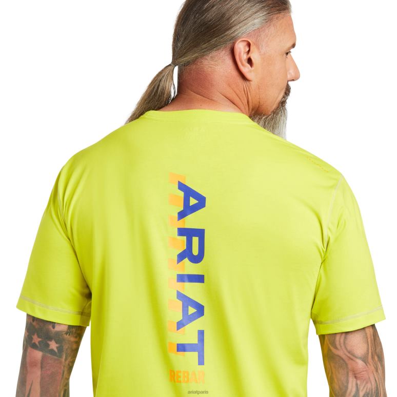 RJ66P735 t-shirt avec logo d'ouvrier de barres d'armature Ariat hauts source de soufre Hommes