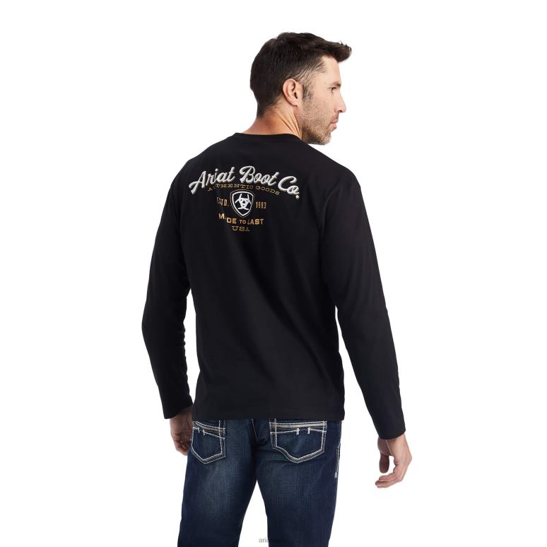 RJ66P746 t-shirt avec écusson Ariat hauts noir Hommes