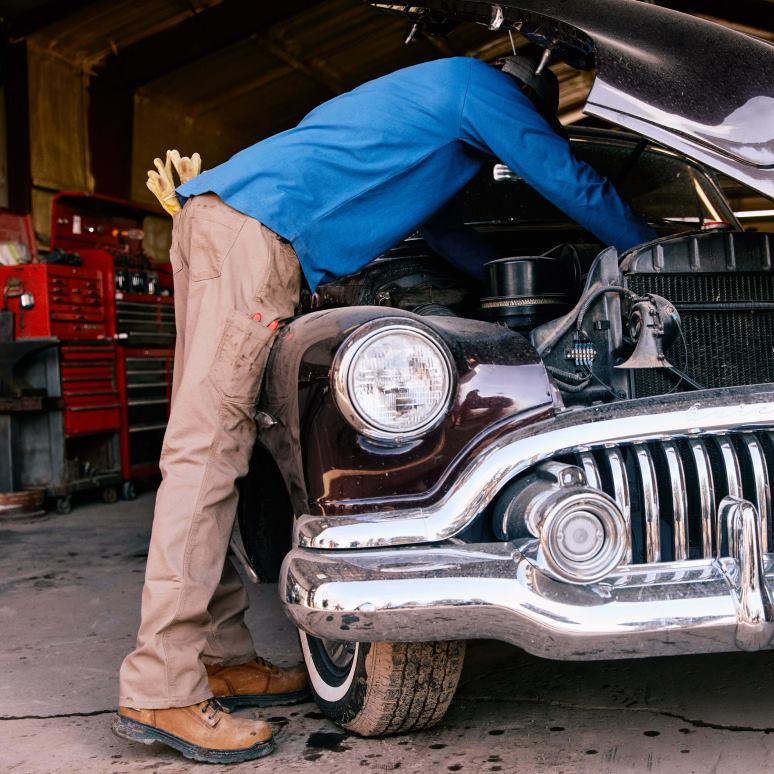 RJ66P763 t-shirt bloc cottonstrong avec barres d'armature Ariat hauts métal bleu Hommes