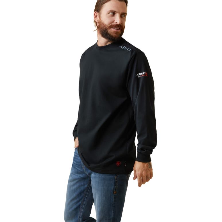 RJ66P769 fr fr hisser le drapeau t-shirt Ariat hauts noir Hommes