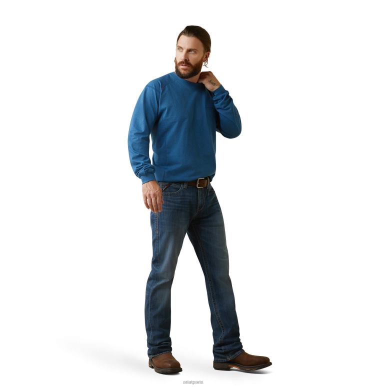 RJ66P771 t-shirt de l'équipage aérien fr Ariat hauts bruyère de Key Largo Hommes