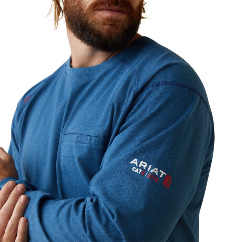 RJ66P771 t-shirt de l'équipage aérien fr Ariat hauts bruyère de Key Largo Hommes