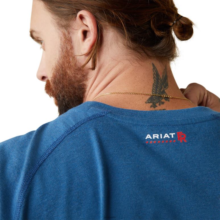RJ66P771 t-shirt de l'équipage aérien fr Ariat hauts bruyère de Key Largo Hommes
