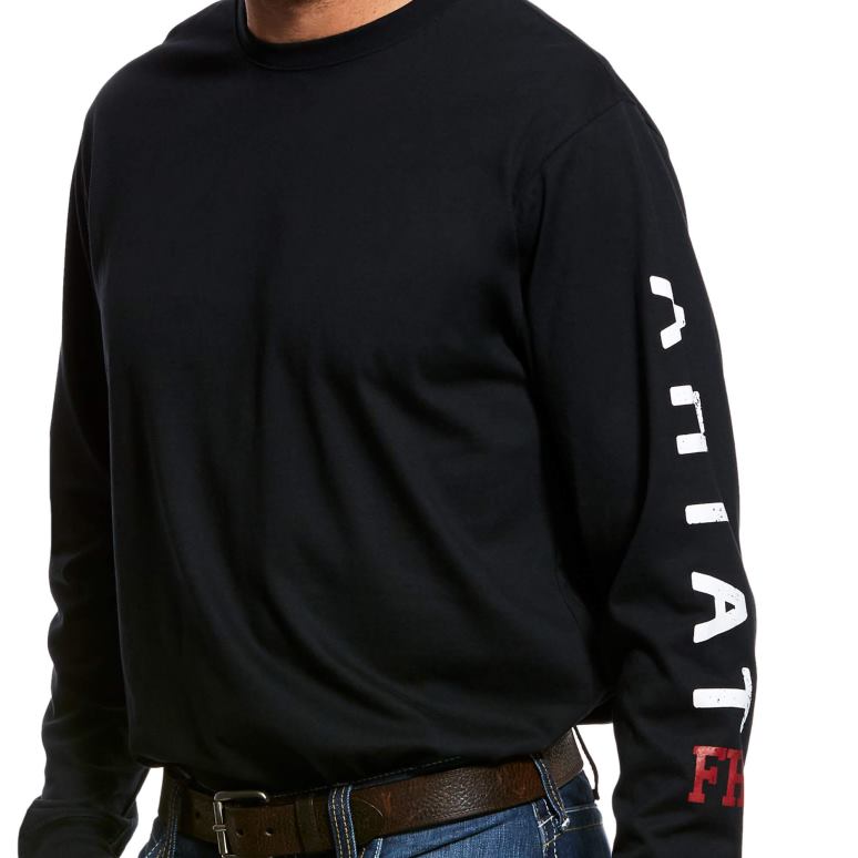 RJ66P773 fr - t-shirt avec logo tête de mort à col rond Ariat hauts noir Hommes