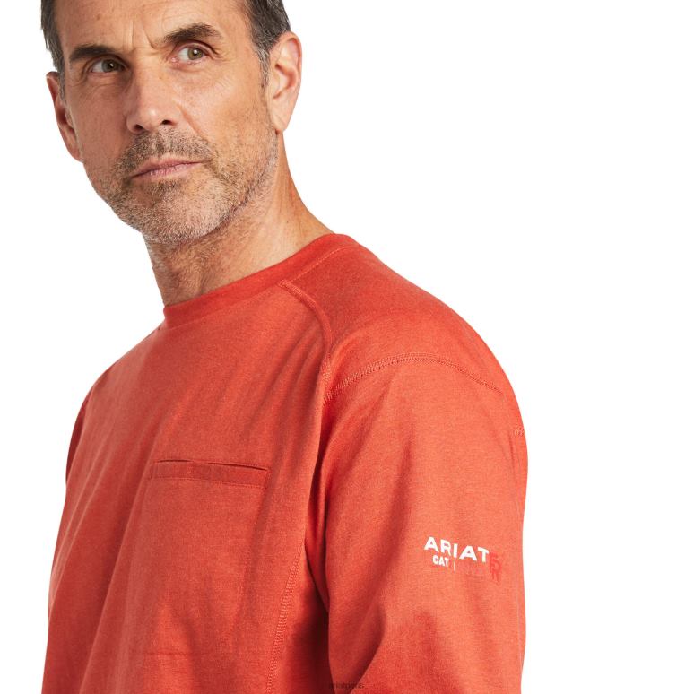 RJ66P781 t-shirt de l'équipage aérien fr Ariat hauts bruyère volcanique Hommes