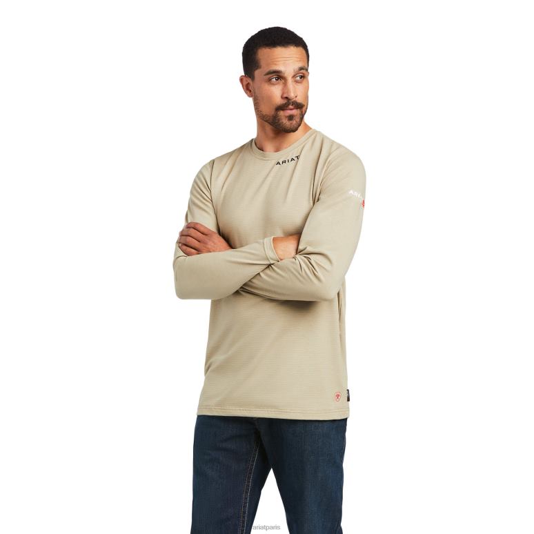 RJ66P782 t-shirt baselayer fr Ariat hauts kaki Hommes