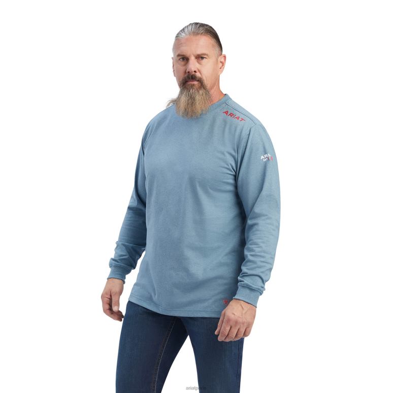 RJ66P784 fr né pour ce t-shirt Ariat hauts bleu acier chiné Hommes
