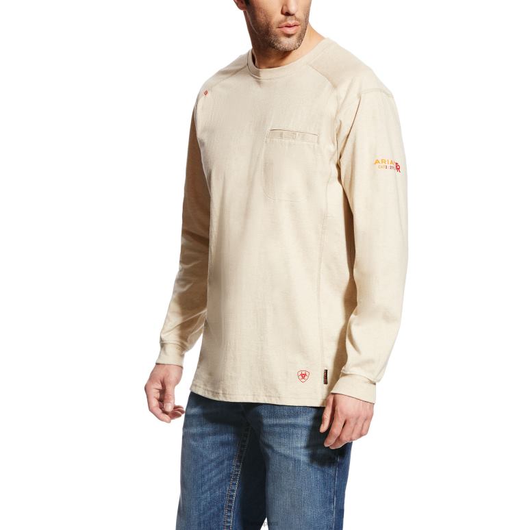 RJ66P791 t-shirt de l'équipage aérien fr Ariat hauts bruyère de sable Hommes