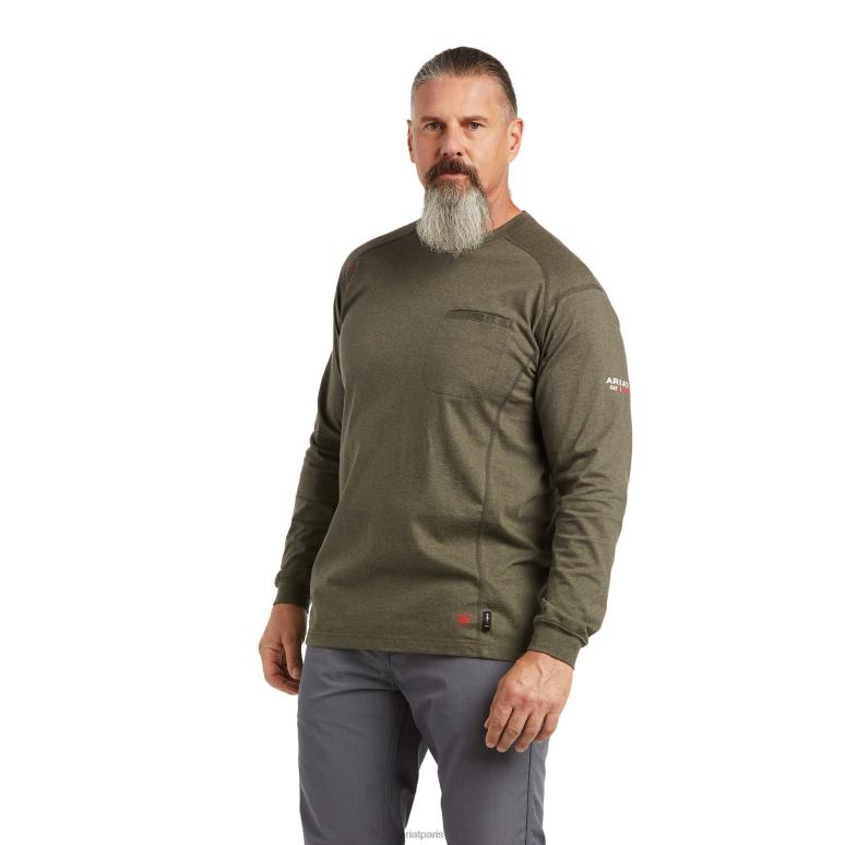 RJ66P804 t-shirt graphique fr air rig life Ariat hauts bruyère de sauge Hommes