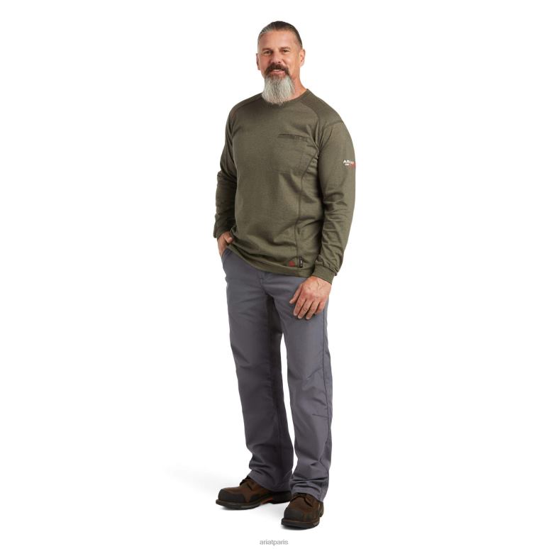 RJ66P804 t-shirt graphique fr air rig life Ariat hauts bruyère de sauge Hommes