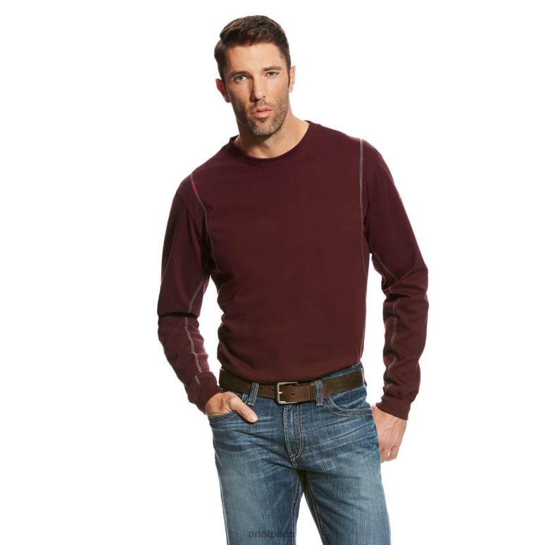 RJ66P810 t-shirt équipage fr ac Ariat hauts malbec Hommes