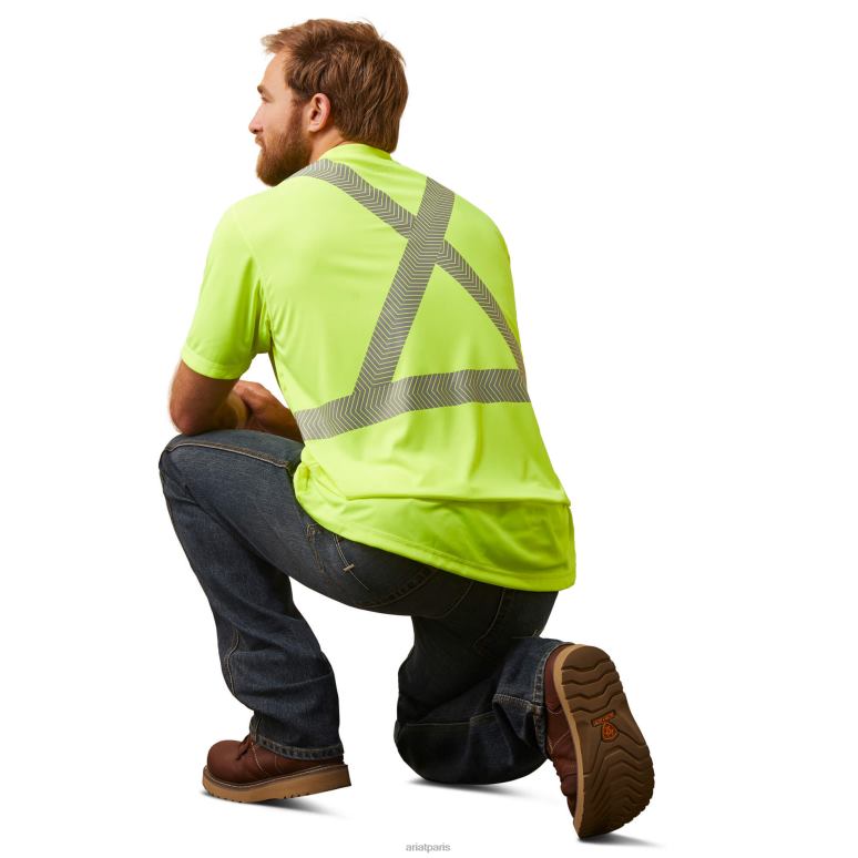 RJ66P815 t-shirt ansi haute visibilité Ariat hauts jaune haute visibilité Hommes