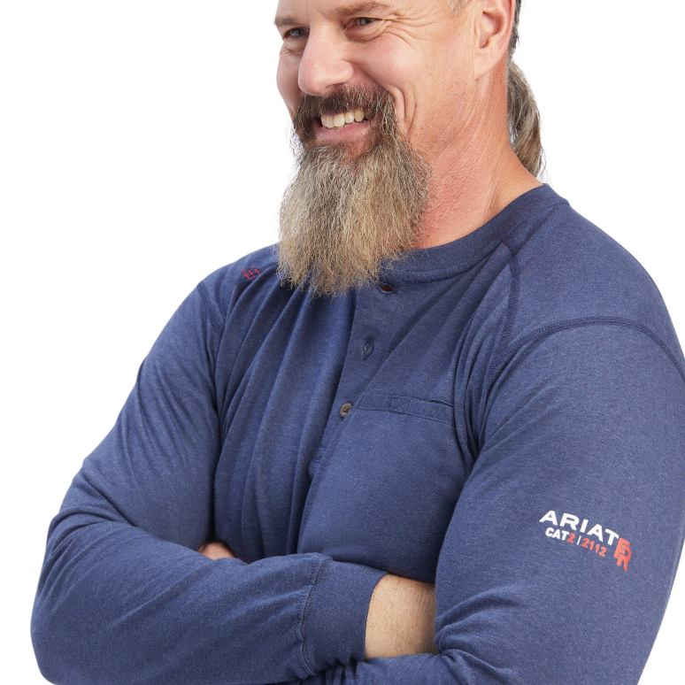 RJ66P821 t-shirt du service aérien fr Ariat hauts chiné marine Hommes