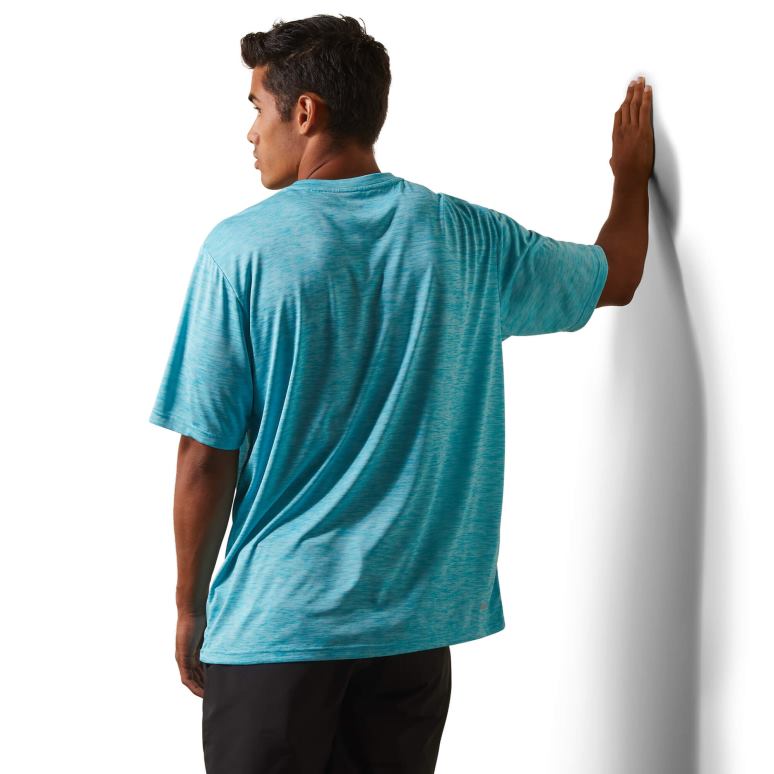 RJ66P901 t-shirt basique chargeur Ariat hauts paon bleu Hommes