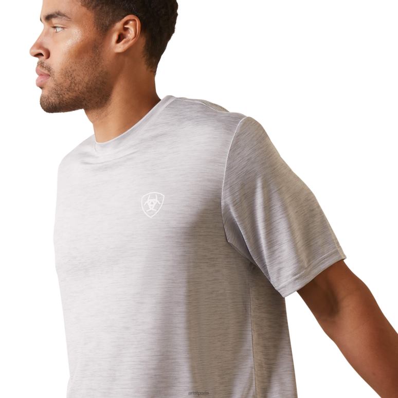 RJ66P906 T-shirt chargeur fier bouclier Ariat hauts gris écho Hommes