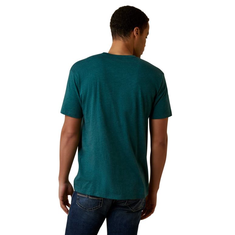 RJ66P931 t-shirt feu central Ariat hauts bruyère sarcelle foncée Hommes