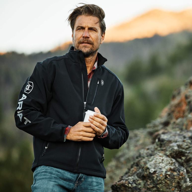 RJ66P1527 veste softshell à logo 2.0 Ariat hauts noir Hommes