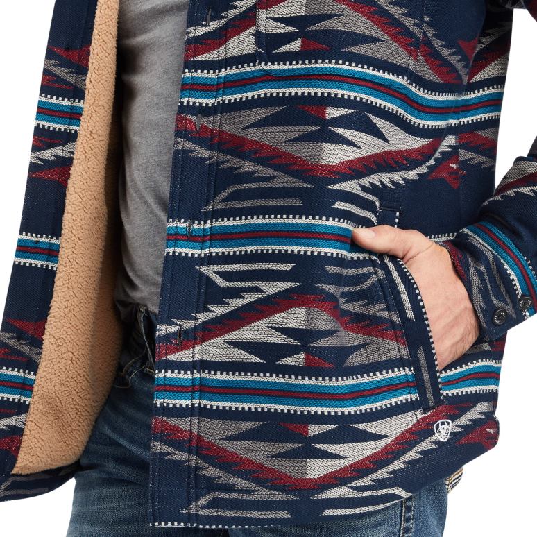 RJ66P1529 veste-chemise rétro chimayo Ariat hauts marine Hommes