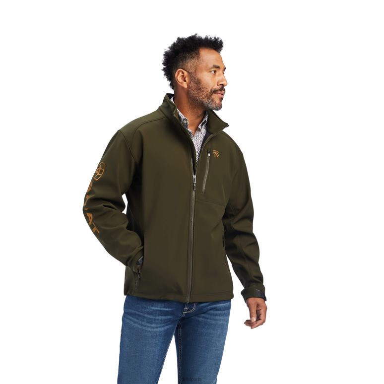 RJ66P1530 veste softshell à logo 2.0 Ariat hauts olive en saumure Hommes