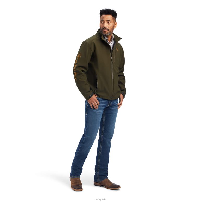 RJ66P1530 veste softshell à logo 2.0 Ariat hauts olive en saumure Hommes