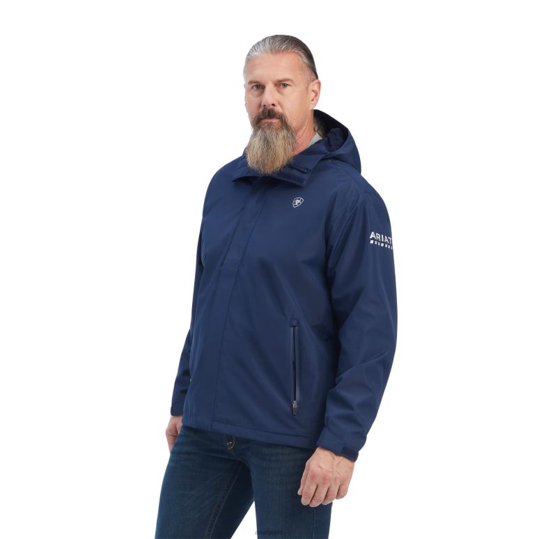 RJ66P1532 veste imperméable à barres d'armature stormshell Ariat hauts marine Hommes