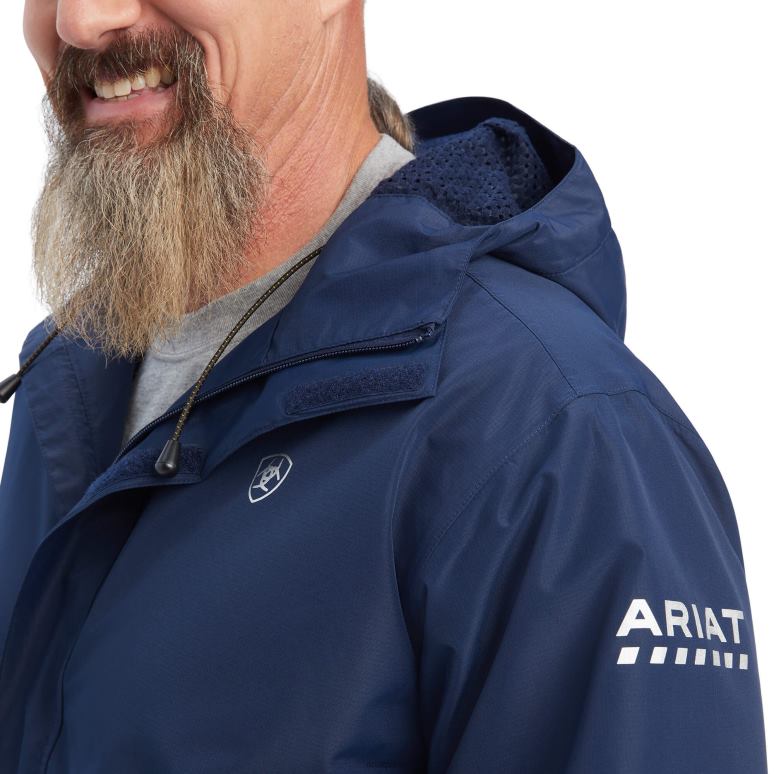 RJ66P1532 veste imperméable à barres d'armature stormshell Ariat hauts marine Hommes