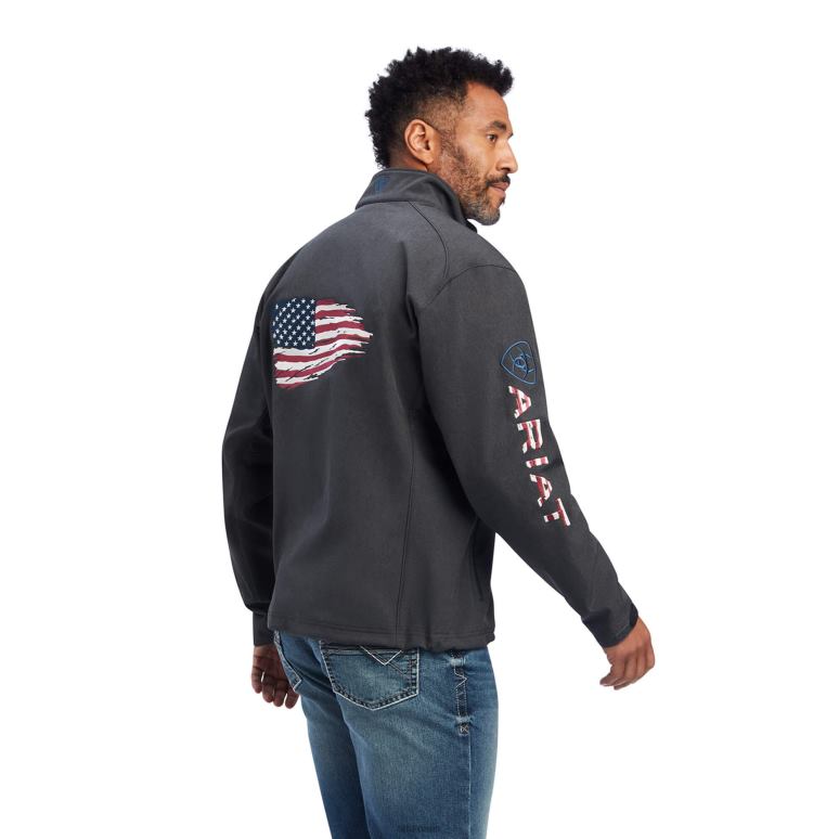 RJ66P1544 veste imperméable softshell logo 2.0 patriot Ariat hauts charbon Hommes