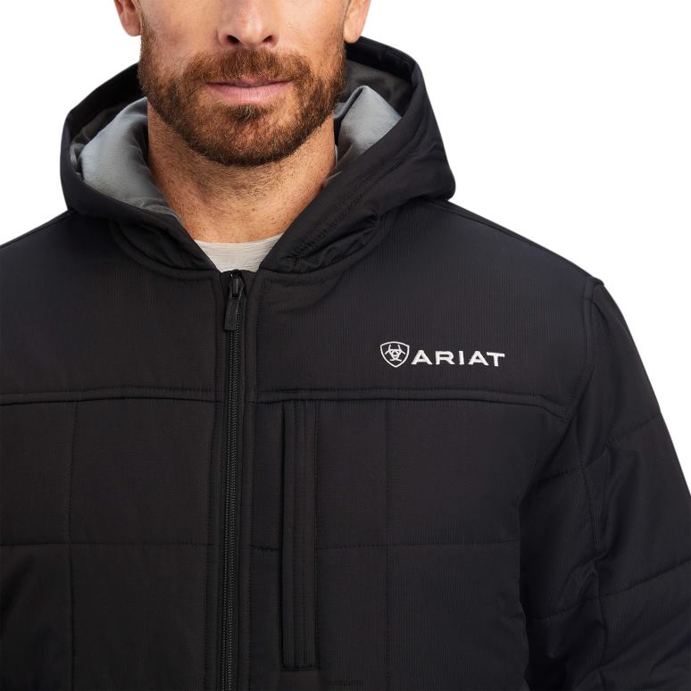 RJ66P1546 veste isolante à capuche crius Ariat hauts noir Hommes