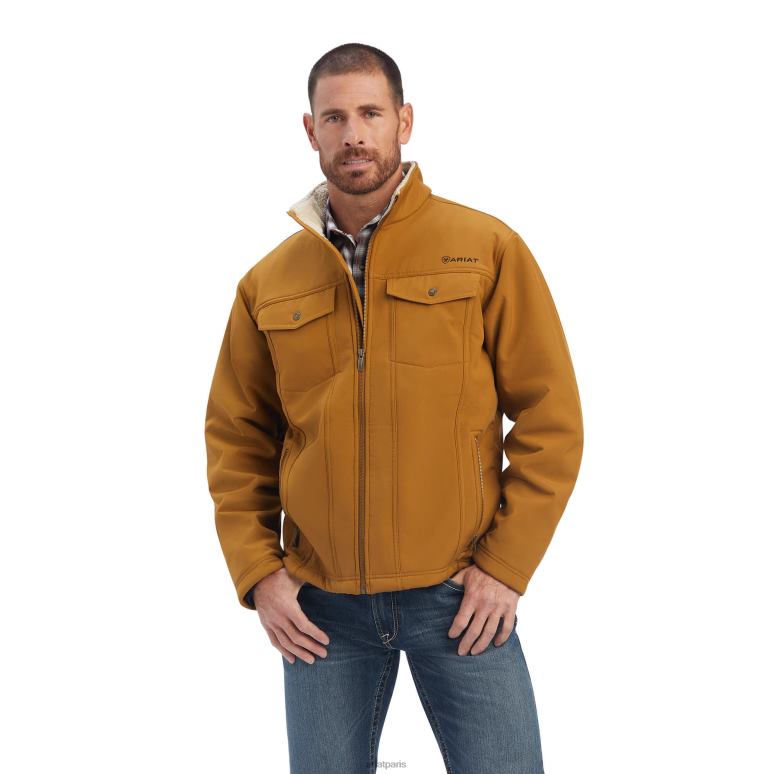 RJ66P1547 veste sherpa vernon Ariat hauts brun bronze Hommes