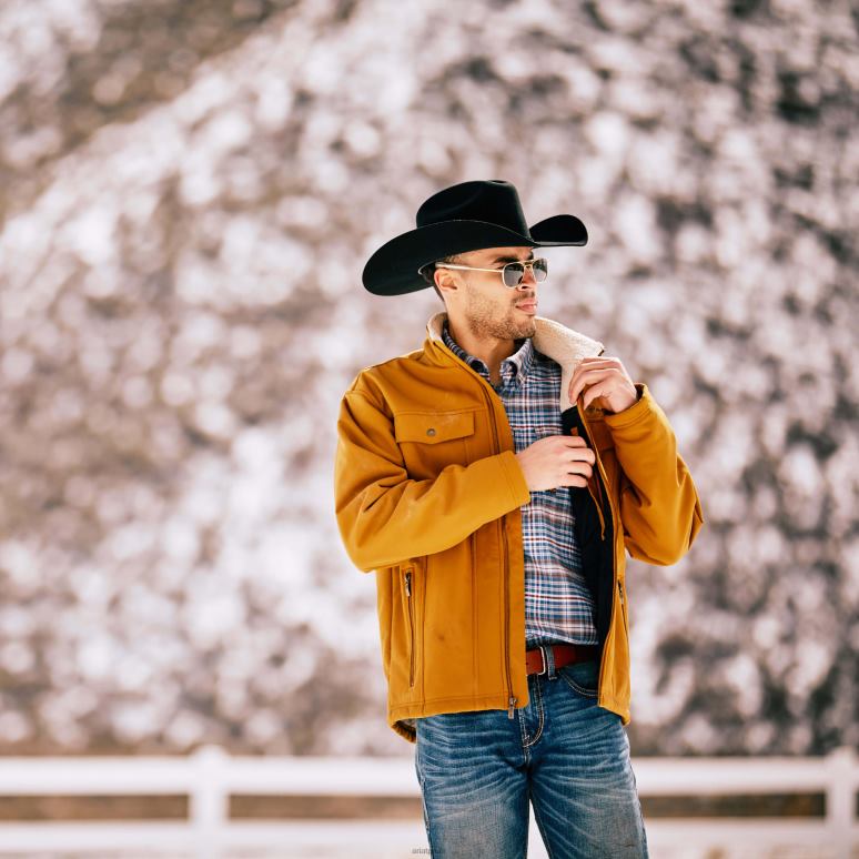 RJ66P1547 veste sherpa vernon Ariat hauts brun bronze Hommes