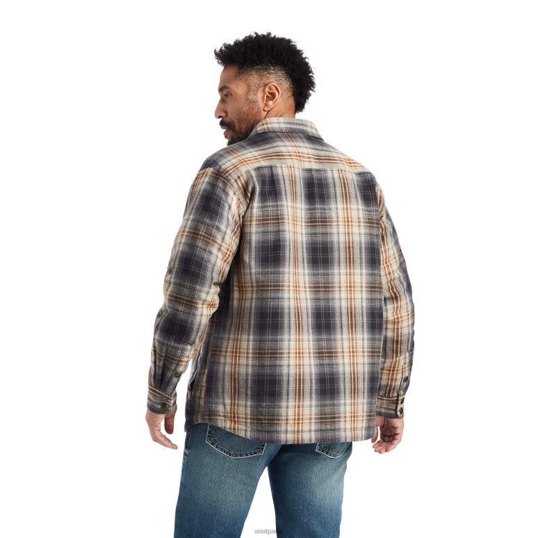 RJ66P1552 veste-chemise Heston Ariat hauts poivre blanc Hommes