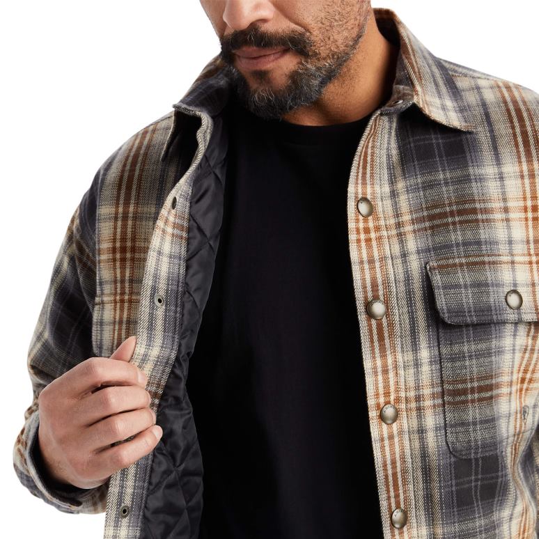 RJ66P1552 veste-chemise Heston Ariat hauts poivre blanc Hommes