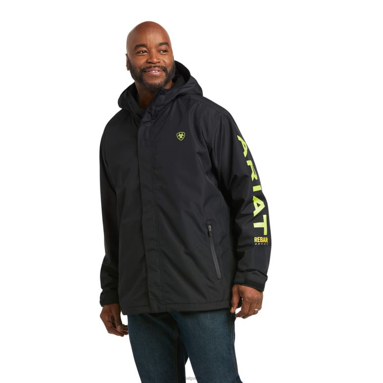 RJ66P1560 veste imperméable à logo Rebar Stormshell Ariat hauts noir/citron vert Hommes