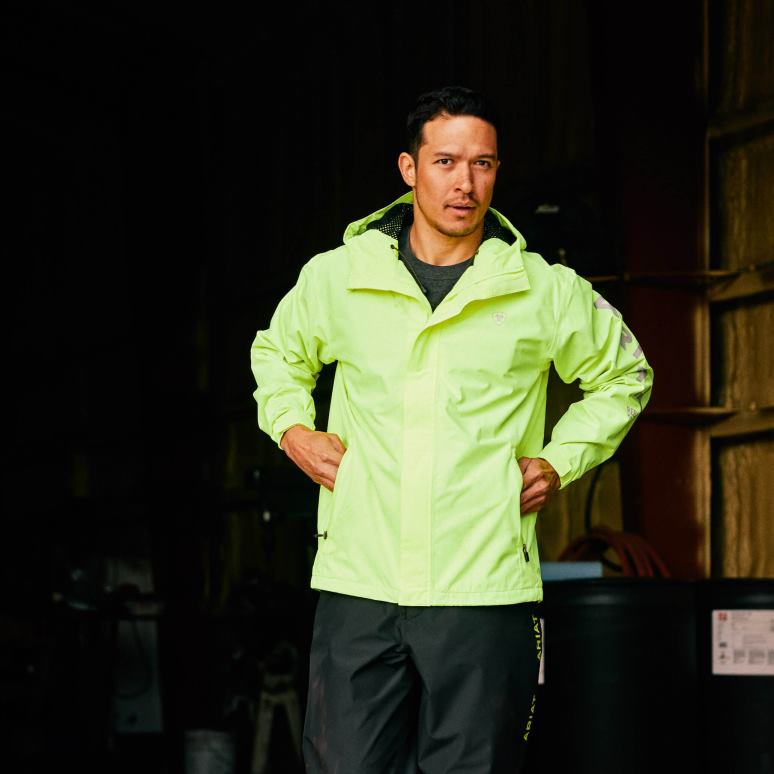 RJ66P1573 veste imperméable à logo Rebar Stormshell Ariat hauts jaune de sécurité Hommes