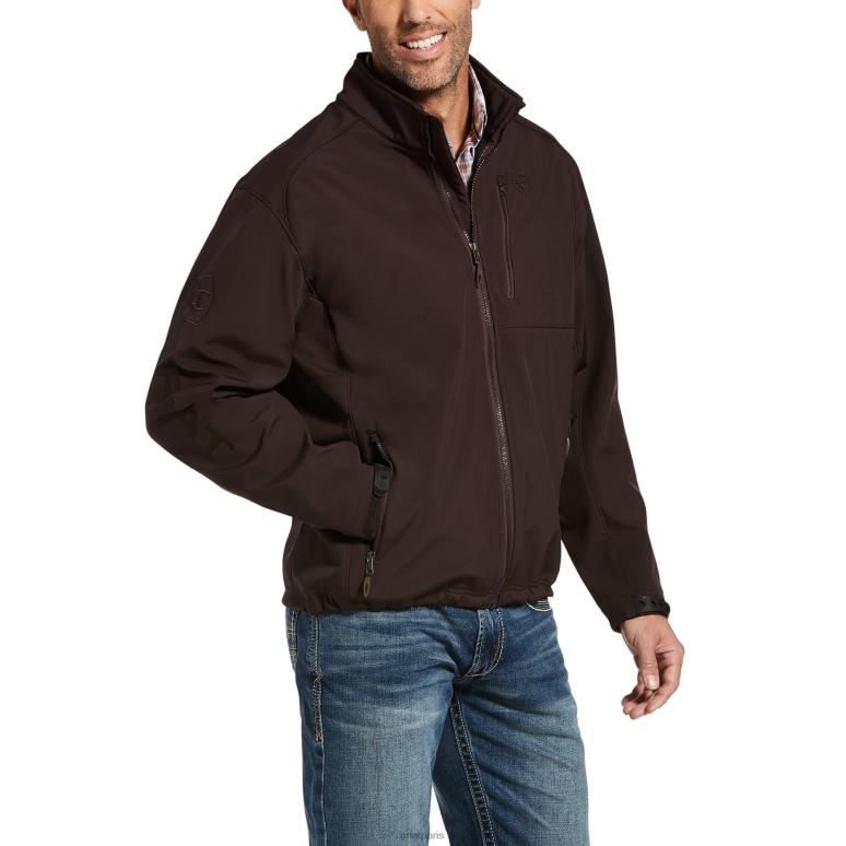RJ66P1576 veste imperméable softshell logo 2.0 patriot Ariat hauts grain de café Hommes