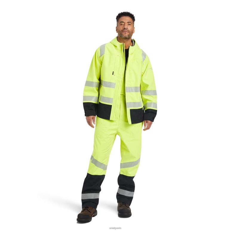 RJ66P1585 fr veste imperméable à capuche haute visibilité Ariat hauts jaune haute visibilité Hommes