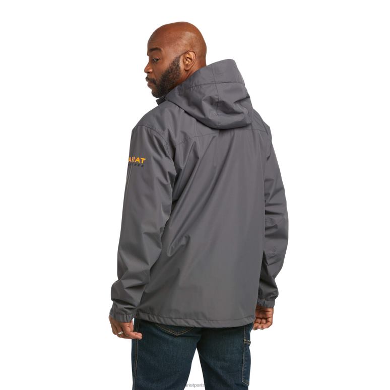 RJ66P1586 veste imperméable à barres d'armature stormshell Ariat hauts barres d'armature grises Hommes